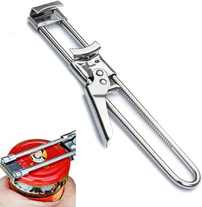 Master Jar & Bottle Opener, Adjustable Multifunctional Stainless Steel Can Opener Jar Lid Gripper, Manual,Kitchen Accessories（Silver）