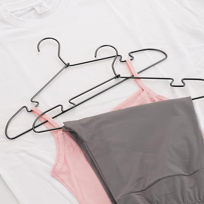 VWV 20 Pack Black Aluminum Hangers, 16.5 Inch Smooth and Durable Metal Shirt Dress Hangers, Lightweight and Sturdy Metal Hangers, Suit Jacket Dress Hangers