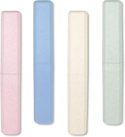 Mulbozy 4 Packs Portable Travel Toothbrush Case, Breathable Plastic Toothbrush Holder for Home, Travel, Business, Camping, School