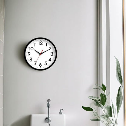 DAXSMY 14 Inch Wall Clock Large Battery Operated Big Silent Non Ticking Analog Clock Decorative for Living Room Office Kitchen Outdoor Classroom Bedroom Bathroom School(Black)