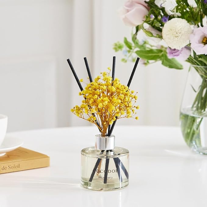 COCODOR Preserved Flower Reed Diffuser/Flower Garden/6.7oz/1Pack / Home Fragrance Scent Essential Oil Stick Diffuser for Bedroom Bathroom Home Decor