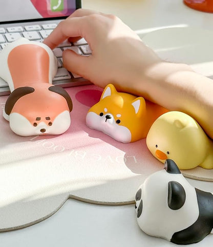 Cityhermit Upgrade Ergonomic Memory Foam Wrist Rest Support for Mouse Computer Arm Rest for Desk Cute Animals Wrist Pad Office Supplies Slow Rising PU Wrist Pad (Duck)