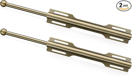 12" Valet Rod for Closet Pull Out (2 Pack, Antique Brass)