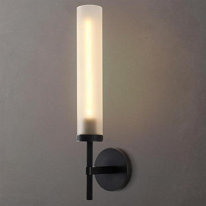 Modern Hardwired Frosted Glass Bathroom Black Wall Sconce, Handmade Knurled Wall Light Fixture,Vanity Light for Living Room,Hallway, Bedroom, 20" Indoor Wall Lamp, Bulb Included
