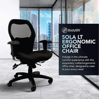Seating Sola LT Ergonomic Office Chair | Comfortable Mid Back Computer Chair | Back Support Office Chair | Ultra-Soft | Ergonomic Lumbar Support Chair | (Steel Gray)