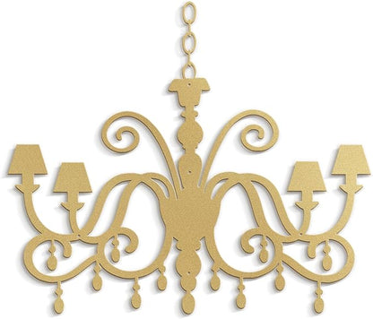 SIGNLEADER Metal Wall Decor Chandelier Scrollwork Candle Minimalist Modern Abstract Wall Sculpture Hangings Home Decoration for Living Room, Bedroom, Bathroom, Kitchen, Outdoor - 36" Gold