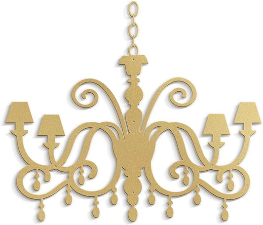 SIGNLEADER Metal Wall Decor Chandelier Scrollwork Candle Minimalist Modern Abstract Wall Sculpture Hangings Home Decoration for Living Room, Bedroom, Bathroom, Kitchen, Outdoor - 36" Gold