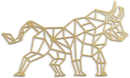 SIGNLEADER Metal Wall Art Decor Bull Warrior Modern Abstract Wall Sculpture Hangings Home Decoration for Living Room, Bedroom, Bathroom, Kitchen, Outdoor - 24" Gold