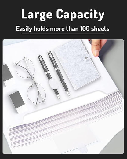Forvencer Binder Pocket, 48 Pack Super Heavyweight Poly Binder Plastic Pocket with Tight Closure, Binder Folders Side Loading, 3 Ring Binder Pocket, Binder Dividers with Pockets, Letter Size, Clear