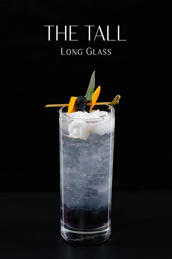 LEMONSODA Premium Highball 12oz/15oz Glass Sets - Elegant Tom Collins Glasses - Tall Water Drinking Glasses - Bar Glassware for Mojito, Whiskey, Cocktail (15oz, Set of 6)