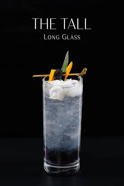 LEMONSODA Premium Highball 12oz/15oz Glass Sets - Elegant Tom Collins Glasses - Tall Water Drinking Glasses - Bar Glassware for Mojito, Whiskey, Cocktail (15oz, Set of 6)