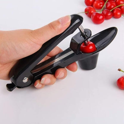 Cherry Pitter Tool, Cherry Pit Remover Tool, Cherry Picker, Fruit Core Remover Design for Make Delicious Cherries Dishes and Cocktail Cherries (Black)