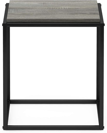 Furinno Moretti Cube Modern Stackable End Table Shelf, French Oak Grey