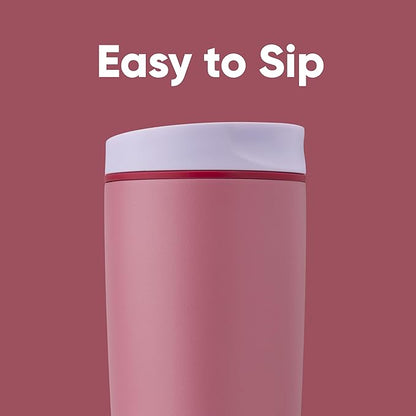 Owala SmoothSip Slider Insulated Stainless Steel Coffee Tumbler, Reusable Iced Coffee Cup, Hot Coffee Travel Mug, BPA Free 20 oz, Purple/Pink (Crochet Queen) (Pack of 8)