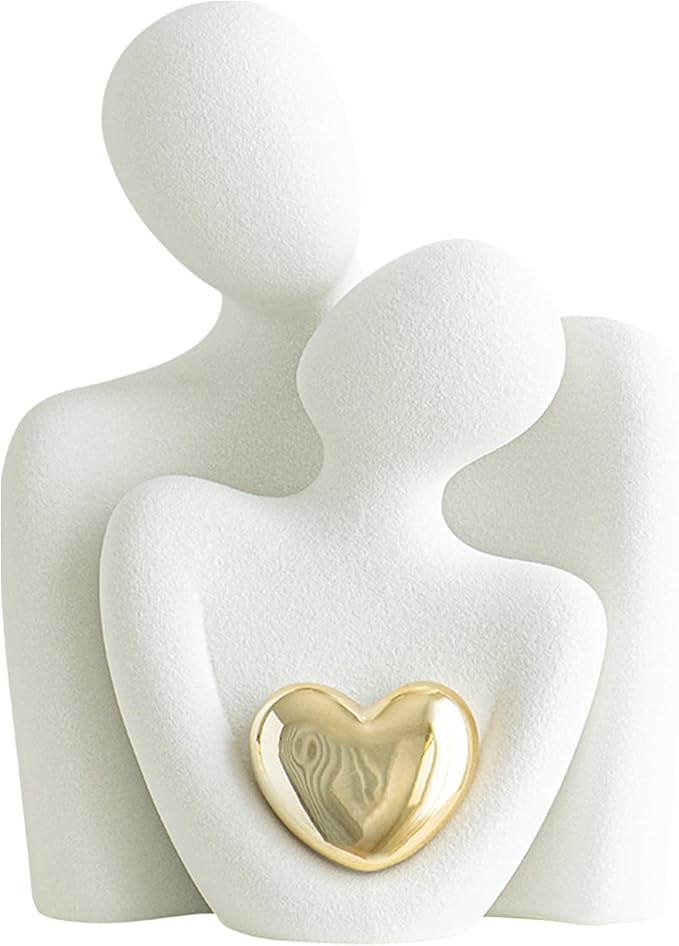 GJFASGF Ceramic Couple Statue - Modern Shelf Decor Knick Knacks for Shelves, Valentine's Day Wedding Gifts, Home Decor for Living Room, Bedroom, Bookshelf & TV Stand (L)