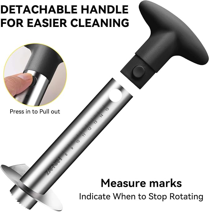 ZAFNAH Pineapple Cutter and Corer Tool, Stainless Steel Pineapple Slicer Peeler, Easy Pineapple Core Remover Eye Removal Tool,ZAFNAH Pelador De Piña (Pineapple corer with Yellow cube cutter)