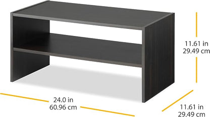 Whitmor Wood Stackable 2-Shelf Shoe Rack, 24 INCH, Espresso，2 Pack