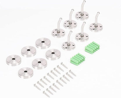 NearMoon Coat Hooks, Wall Mount Hooks for Hanging Hat Hurse Robe, 304 Stainless Steel Heavy Duty Towel Hangers for Bathroom Livingroom Hotel Kitchen Garage, 6 Pack (2 Inch, Brushed Nickel)