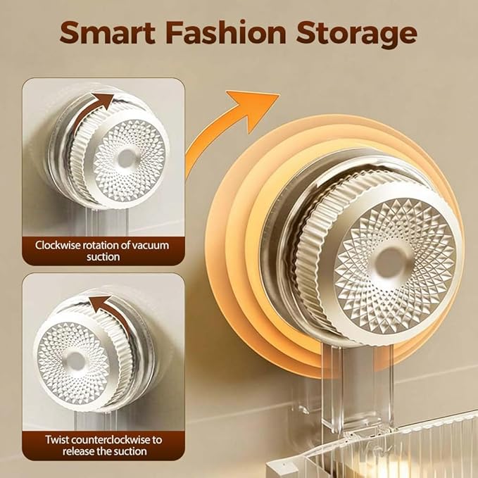 AIIONP No-Drill Bathroom Suction Storage Box, 2026 New Suction Cup Shelf, Portable Wall Mounted Bathroom Organizer for Shower, Durable Removable Storage Basket for Home (Transparent)
