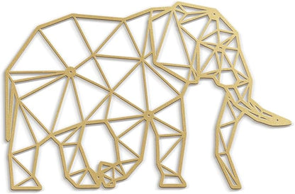 SIGNLEADER Metal Wall Art Decor Pregnant Elephant Modern Abstract Wall Sculpture Hangings Home Decoration for Living Room, Bedroom, Bathroom, Kitchen, Outdoor - 24" Gold