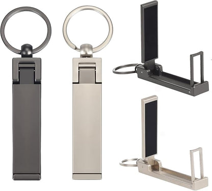 Purse Hook for Table, Foldable Instant Bag Purse Hook Handbag Table Hanger Holder with Carabiner Set Phone Stand (Platinum+Black)