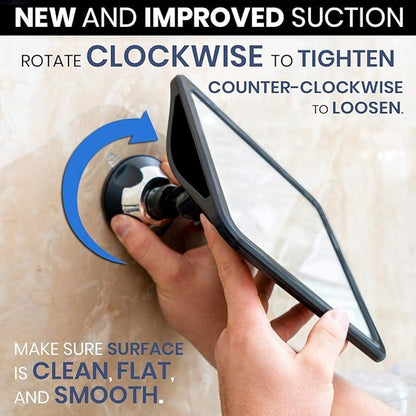 MIRRORVANA Fogless Shower Mirror for Shaving with Upgraded Suction, Dual Anti Fog Design, Shatterproof Surface & 360° Swivel, 8" x 7"