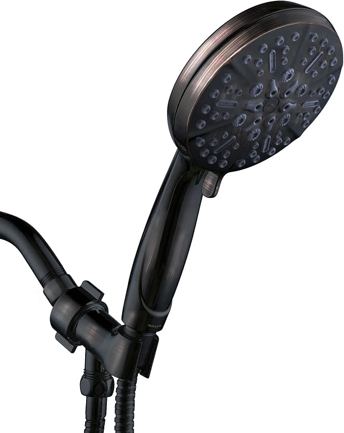 ORB High Pressure Shower Head with Handheld - Multifunctional High Flow Rain Showerhead with Extra 60" Long Hose and Adjustable Overhead Holder - Es la mejor regaderas para ducha (Oil Rubbed Bronze)