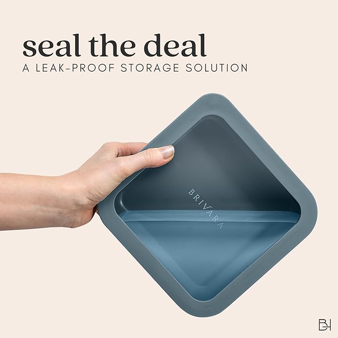 BRIVARA HOME Ceramic Coated Glass Food Storage Containers | No PTFE, PFOA, PFAS, and BPA | Reusable Non Toxic Meal Prep Containers with Glass Lids | Easy To Store | 10 Piece Set [Dusk]
