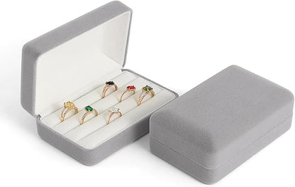 Small Ring Organizer Box. Ring Box for Multiple Rings, Travel Ring Jewelry Storage Case. Portable Ring Display Holder for Women (small grey)