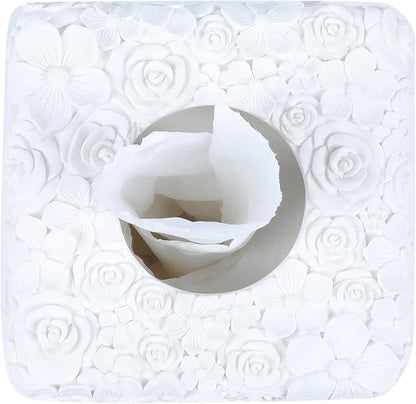 Hymmah Modern Square Tissue Box Cover Holder,Bathroom Accessories Decor Unique Design Tissue Box Cover for Bathroom Vanity Counter Tops Also Great for Bedrooms and Living Rooms