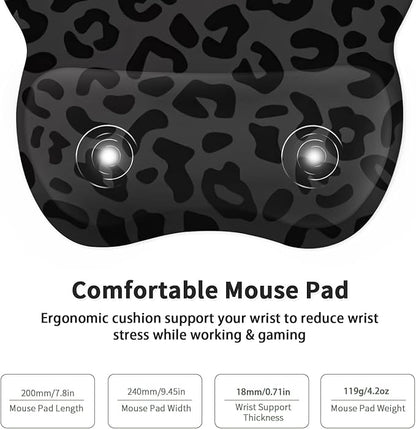 EooCoo Ergonomic Mouse Pad with Wrist Support, Mousepad with Memory Foam Wrist Rest and Non-Slip Base for Computer, Cafe, Home & Office, 9.64 x 8.26 in Office Desk Accessories