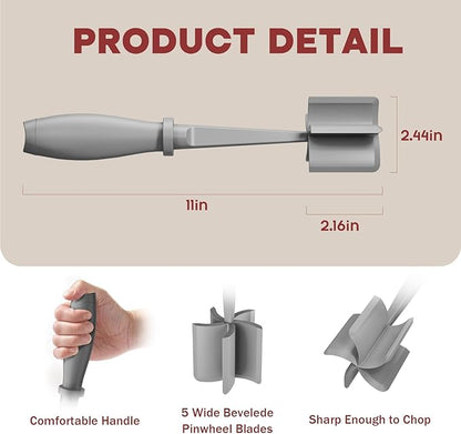 2 Pcs Meat Chopper, Hamburger Grinder, Premium Heat Resistant Smasher for Ground Beef, Burger Grinder Nylon Potato Mix Tool-Black-Grey