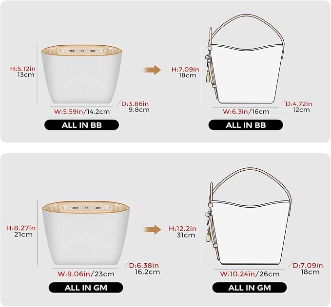GIVLEFLY Purse Organizer Insert Fit for All In Big Tote Organizer Insert with Cup Holder, Light Weight Purse Liner with Built-In Zipper Pocket (Beige Lining)