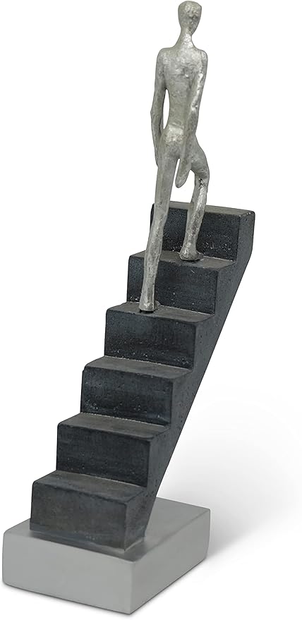 Vaudagio Modern Desk Decor 'Top of The Rock' - Abstract Sculpture 11" as Motivation - Modern Home Decor Figure Made of Marble Resin - Aesthetic Statue for Living Room & Office décor as a Gift