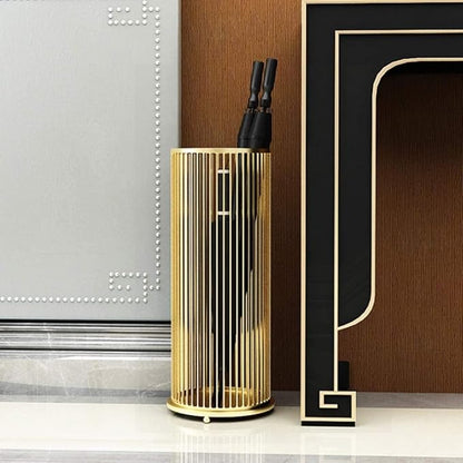Entryway Umbrella Stand Hotel Modern Umbrella Holder Metal Paint After The Door Iron Umbrella Stand Umbrella Barrel Storage Rack Umbrella Holder Office (Color : A-Gold)