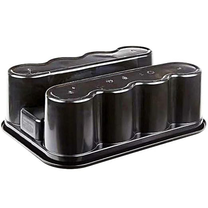 Rubbermaid Commercial Products Deluxe Carry Caddy for Take-Out Coffee/Soft Drinks Postmates/Uber Eats/Food Delivery Cleaning Products Sports/Water Bottles Black
