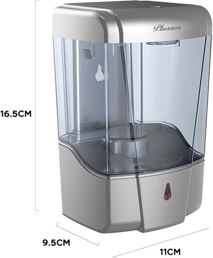 Soap Dispenser Wall Mount, Automatic Hand Sanitizer Dispenser 600ml Gel n Liquid Touchless Commercial Wall Soap Dispenser for Bathroom,Silver-600ml