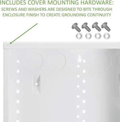 Legrand - OnQ 14 Inch Cable Management, In-Wall 20-Gauge Media Box, Structured Wiring Enclosure with 2.5 Inch Openings for Wires, Glossy White, EN1400