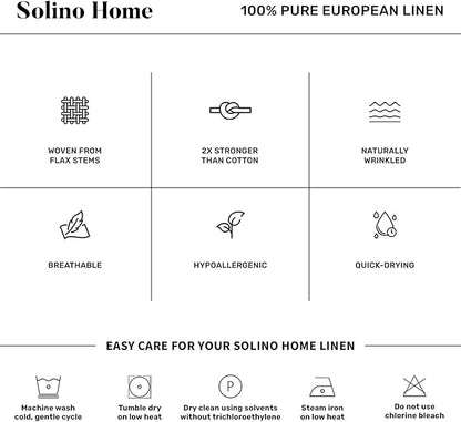Solino Home Linen Placemats Set of 4 - Classic Hemstitch Teal Placemats 14 x 19 Inch - 100% Pure Linen Table Mats