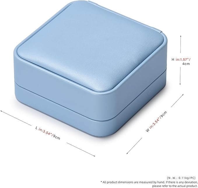 PU Leather Small Jewelry Gift Box for Bracelet Blue Jewelry Bracelet Bangle Gift Box