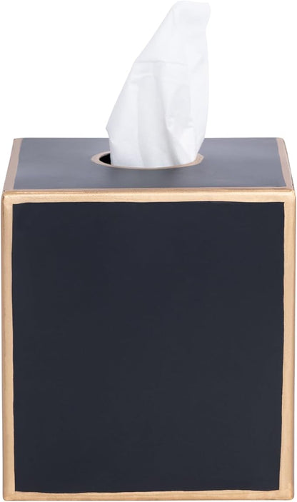 Jaye’s Studio Decorative Tissue Box Cover Square, Metal Modern Tissue Box Cover Farmhouse Decor for Bathroom Accessories Gold Desk Decor Home & Bedroom Black Tissue Box Holder Facial Tissue Dispenser