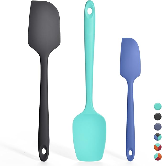 3 Pieces Silicone Spatula Set: Ironberry 600ºF Heat Resistant Food Grade Cooking & Baking Utensils, Kitchen Flexible Nonstick Rubber Scraper for Scraping, Mixing, Scrambling, Flipping (Multicolor 3)