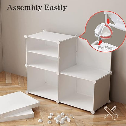 Jomifin Shoe Rack Storage Cabinet with Doors, Key Holder, Portable Shoe Organizer, Expandable Standing Rack, Holds 32-64 Pairs Shoes Boots Slippers for Closet Hallway Entryway Bedroom, 2x8 Tier, White