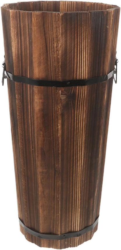 PRETYZOOM Wooden Umbrella Stand Storage Bucket Vintage Entryway Organizer Umbrella Holder Home Hallway Multifunctional Storage Stand 14.96 x 6.69 x 4.72 Inch