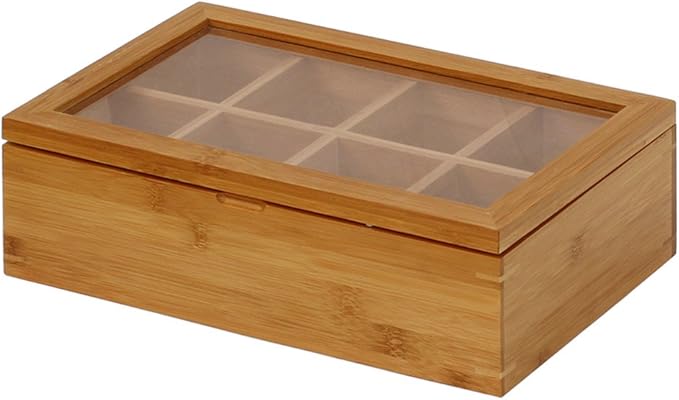 Oceanstar - TB1323 Bamboo Tea Box,12 Inch,Natural,(Pack of 6)