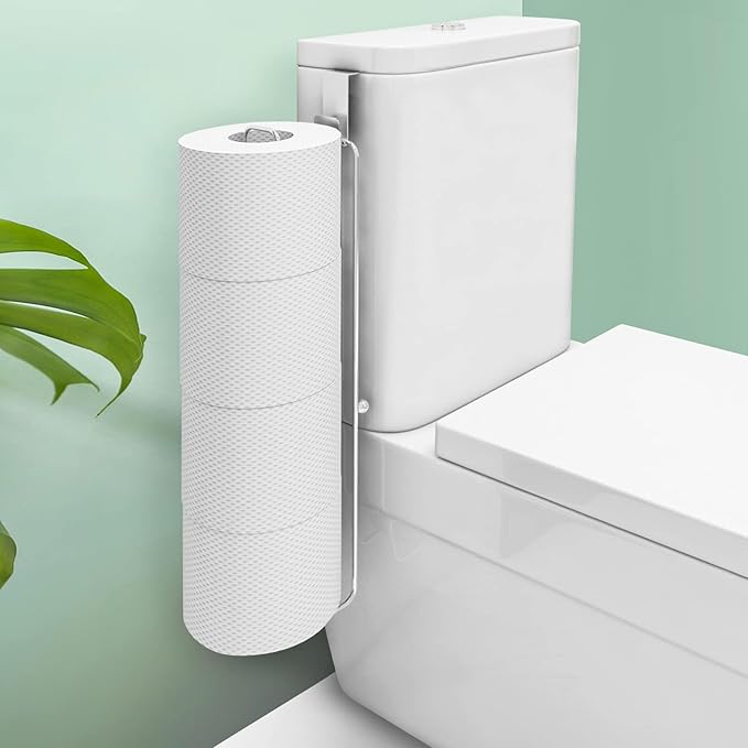 Conworld Toilet Paper Storage for 4 Roll Tissue, Over The Tank Toilet Paper Holder, Stainless Steel Rustproof Toilet Paper Holder Wall Mount, for Rv, Bathroom Storage and Organization, Silver, 1 Pack