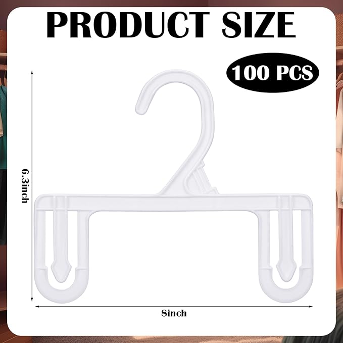 100pcs Kids Pants & Skirt Hangers, Baby Hangers Plastic Pants Hanger Closet Organizer Skirt Clothes Space Saving for Children Wardrobe Organization and Retail Store