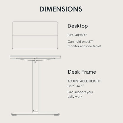 FLEXISPOT Standing Desk Electric Height Adjustable Desk with 40 x 24 Inch Splice Board, Home Office Computer Workstation, Black Top + Black Frame