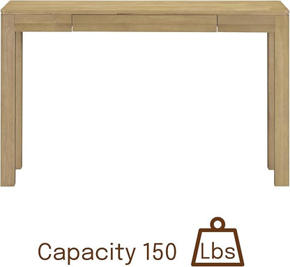 NTC Flow 47-Inch Console Table, Modern Solid Wood Entryway Table with Hidden Drawer, Waterproof & Heat Resistant, Narrow Table for Hallway, Living Room & Foyer, Sand