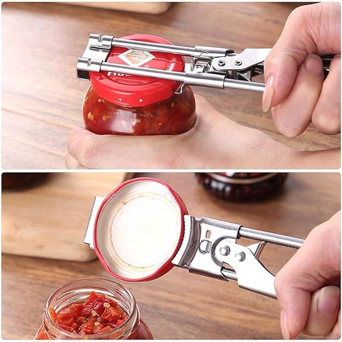 2PCS Master Jar & Bottle Opener,Adjustable Multifunctional Stainless Steel Can Opener Jar Lid Gripper,Manual,Kitchen Accessories（Silver）